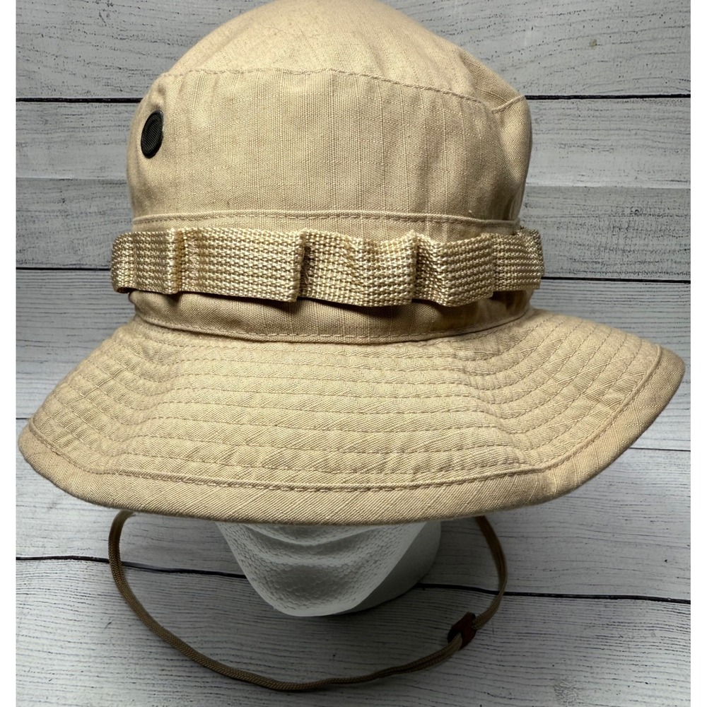 Vintage Hot Weather Sun Hat Type II Military R&B Inc USA Made Tan‎ Ripstop